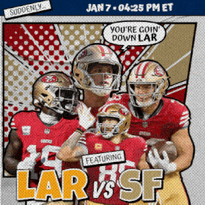 a poster for a football game between the 49ers and the ravens