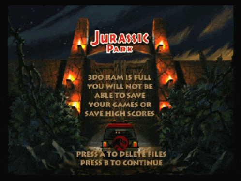 a video game called jurassic park is being played on a computer