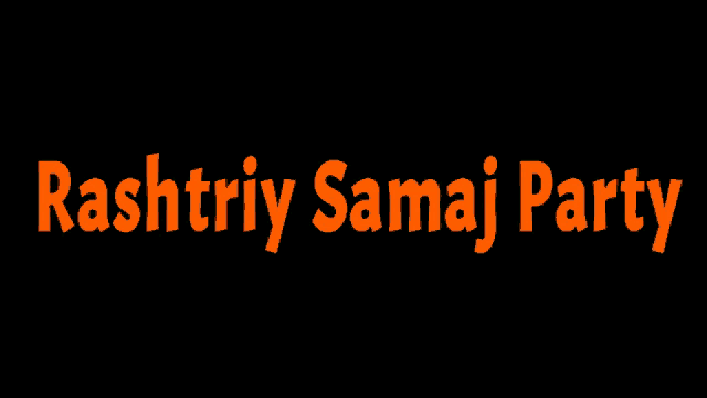 a logo for rashtriy samaj party in orange on a black background