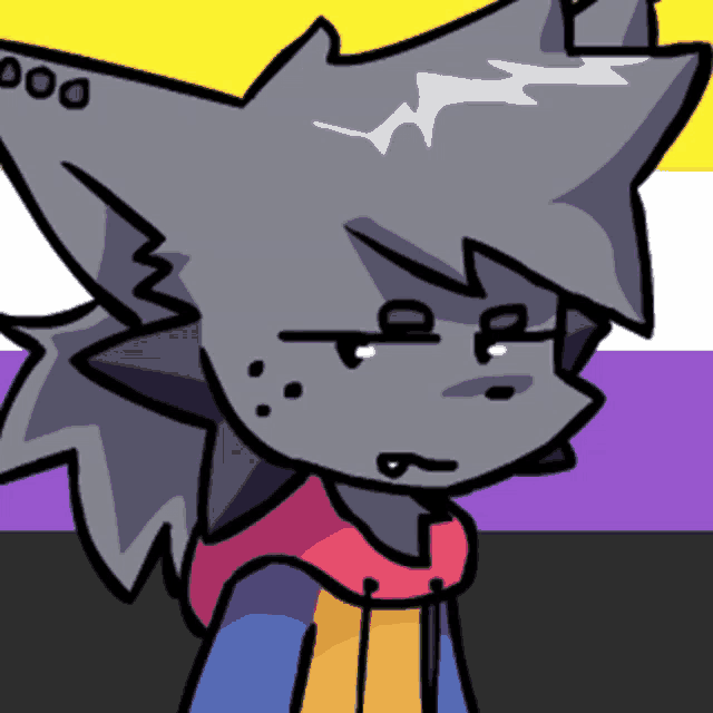 a cartoon of a wolf wearing glasses and a hoodie