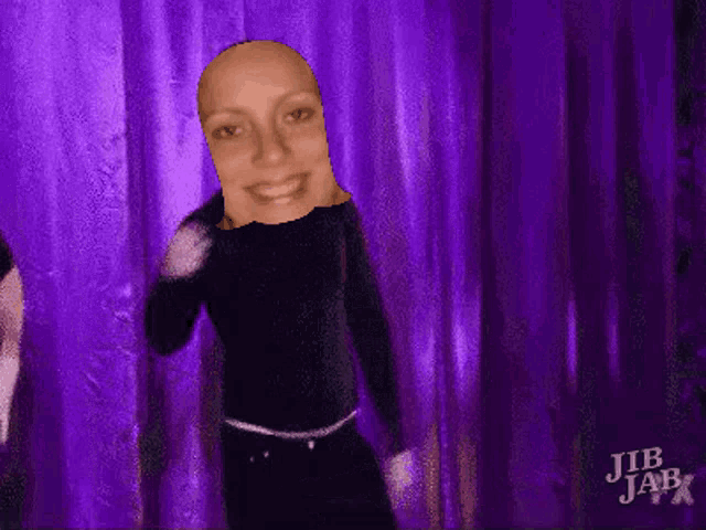 a purple background with jib jab written on the bottom