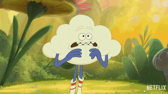 a cartoon of a cloud with a netflix logo in the corner