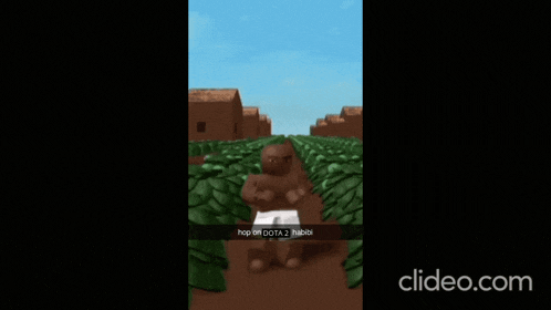 a video of a gingerbread man with a caption that says hop on valorant rubti