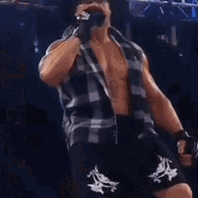 Brock Lesnar Roman Reigns GIF - Brock Lesnar Roman Reigns Microphone GIFs