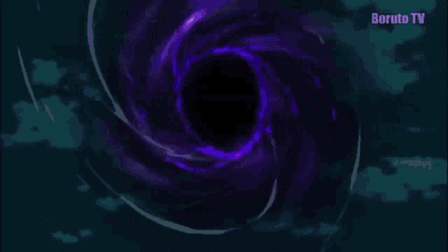 a black hole in the middle of a purple swirl .