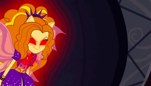 a cartoon drawing of a girl with red eyes and a crown on her head