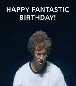 a person is covering their face with their hands and says `` happy fantastic birthday ! ''