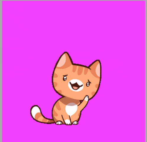 a cartoon cat says salsha ucapin makasih