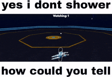 a screenshot of a video game with the words " yes i dont shower how could you tell " below it