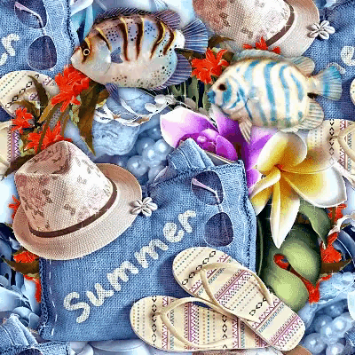 a denim bag with the word summer on it