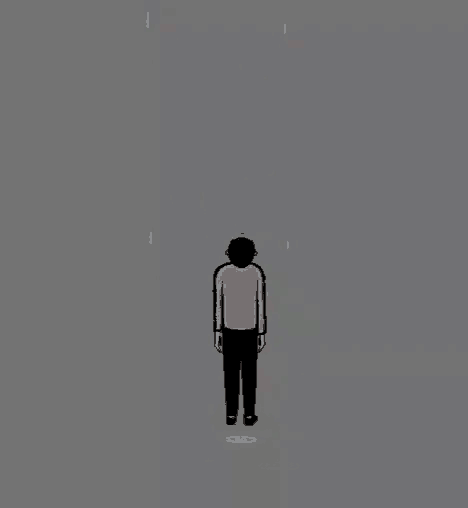 a cartoon of a man standing in the rain