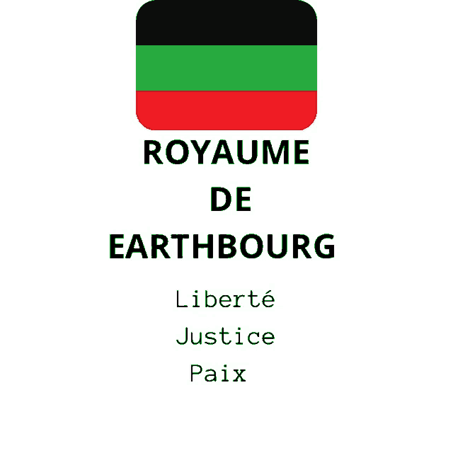 a black , green and red flag with the words royaume de earthbourg
