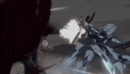 a cartoon of a robot fighting another robot in a battle .