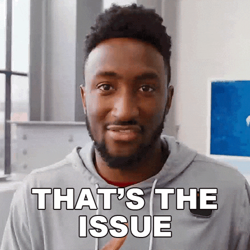 a man says that 's the issue while pointing at something