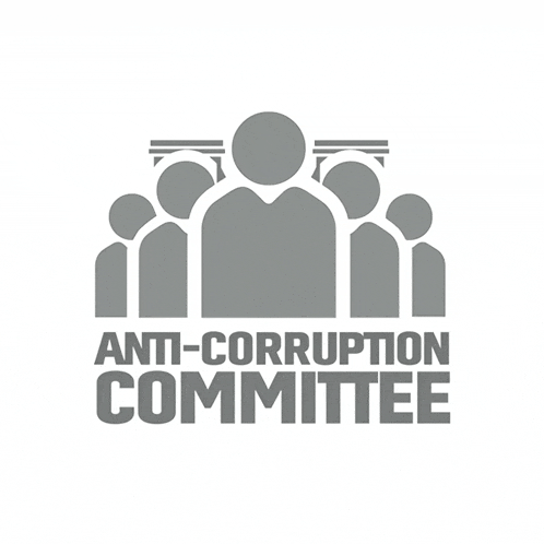 a logo for the anti-corruption committee shows a group of people standing next to each other