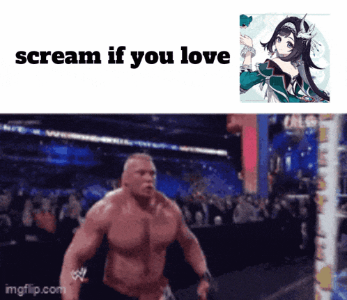 a picture of a man and a girl with the words scream if you love