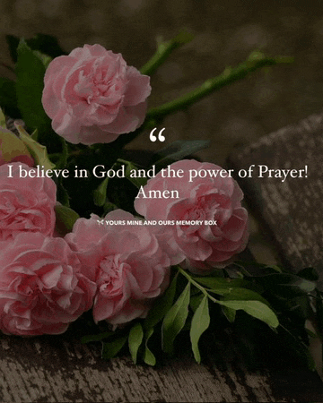 a bouquet of pink flowers with a quote that says amen