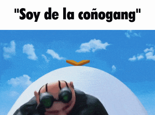 a picture of a cartoon character with the words " soy de la conogang " below it
