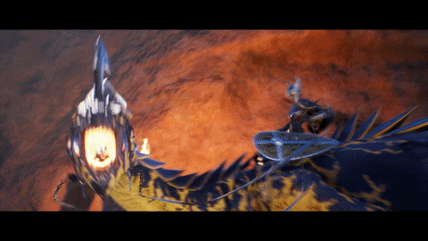 a person riding on the back of a dragon