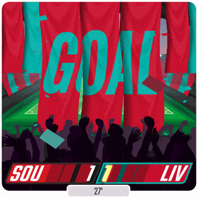 an illustration of a soccer game that says goal