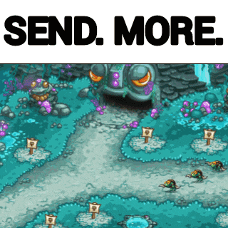 a picture of a game with the words send more