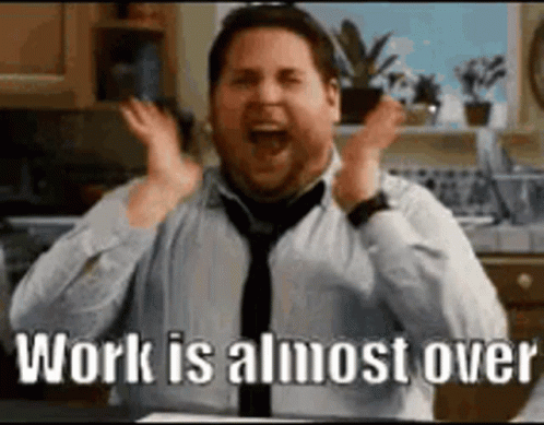 Work Is Almost Over Jonah Hill GIF - Work Is Almost Over Jonah Hill Excited GIFs