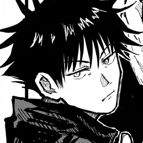 a black and white drawing of a person 's face with a very serious look on their face .