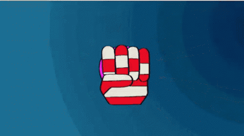 a peace sign is in a circle with a blue background