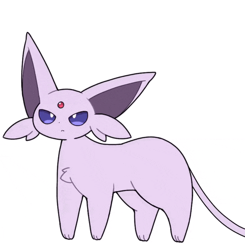 a drawing of a purple cat with blue eyes