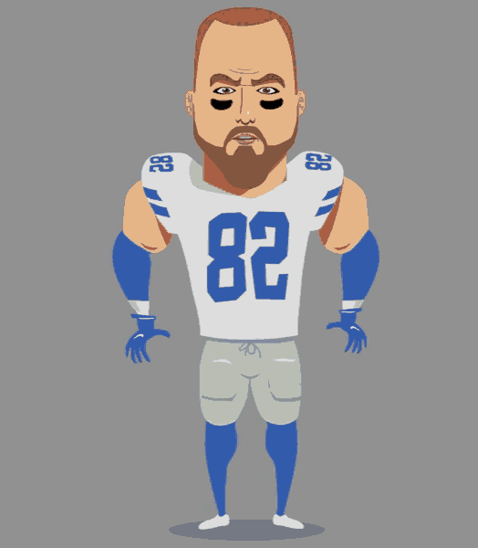 a cartoon of a football player with the number 82