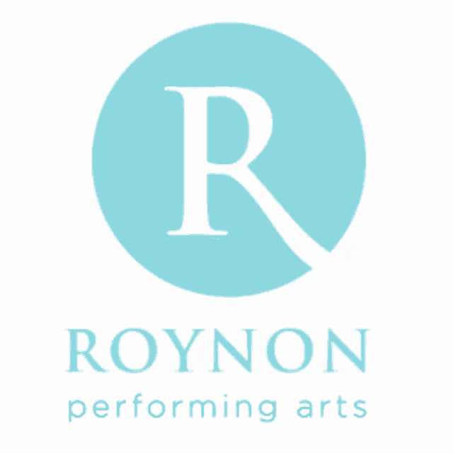 a logo for roynon performing arts shows a letter r in a blue circle