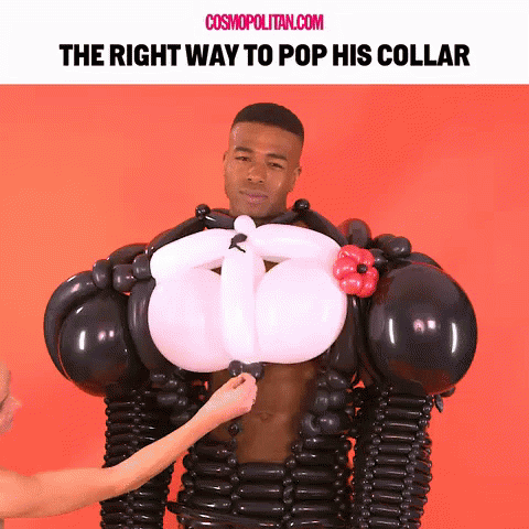 Right Way To Pop His Collar GIF - Hot Guy Sexy Balloons GIFs