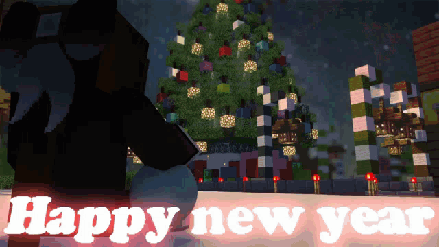 a picture of a christmas tree with the words happy new year