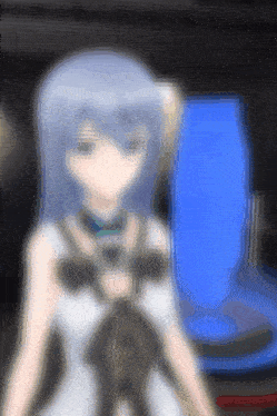 a blurry picture of a girl with a blue background