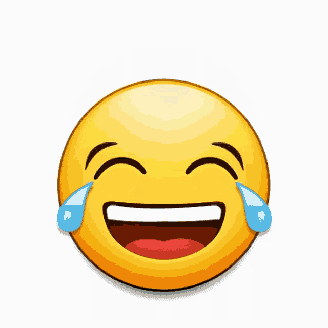 a laughing smiley face with tears coming out of its eyes