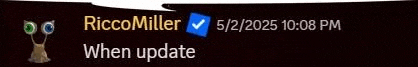 a screenshot of ricco miller 's status when update