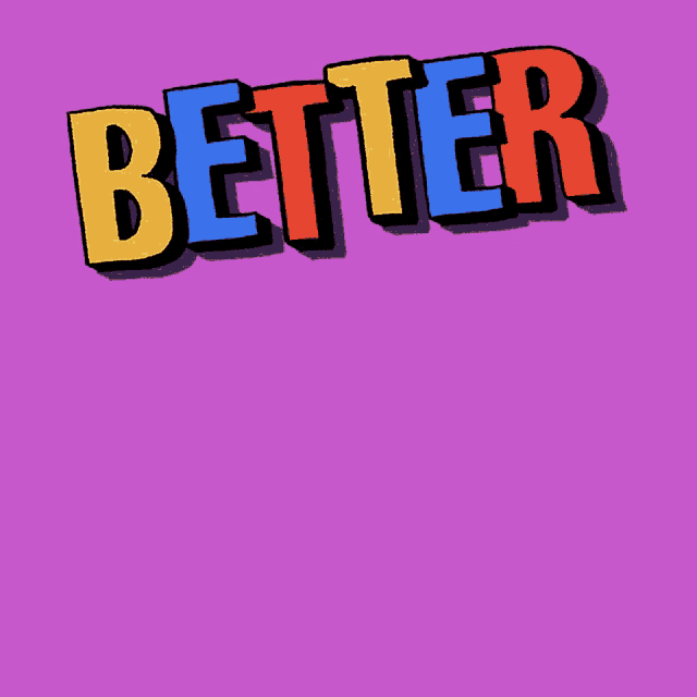 a colorful sign that says better with biden on a purple background