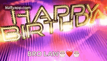 a happy birthday greeting card with the words `` happy birthday bro law ''