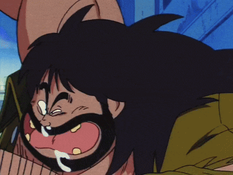 a close up of a cartoon character with a beard