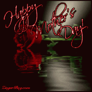 a happy mother 's day greeting card with a red rose in the water