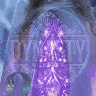 a poster for the dynasty agency shows a woman in purple