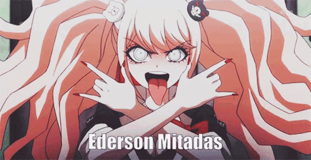a picture of a girl with her tongue out and the name ederson mitadas