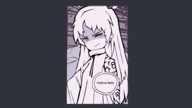 a girl in a white robe stands in front of a purple circle