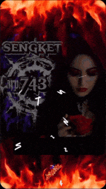 a woman is holding a red rose in front of a skull and the number 743