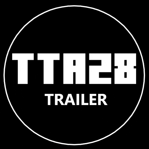 a white circle with the words trailer written inside of it .