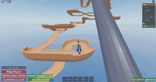 a screenshot of a video game that says ' steal players cart ' on it