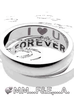 a silver ring with the words i love you forever engraved on it