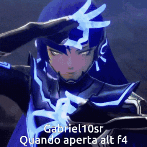 gabriel10sr quando aperta alt f4 is written on a picture of a person