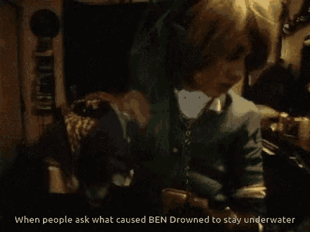 a black and white image that says ' when people ask what caused ben drowned to stay underwater '