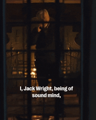 a man behind bars with the words i , jack wright , being of sound mind written below him